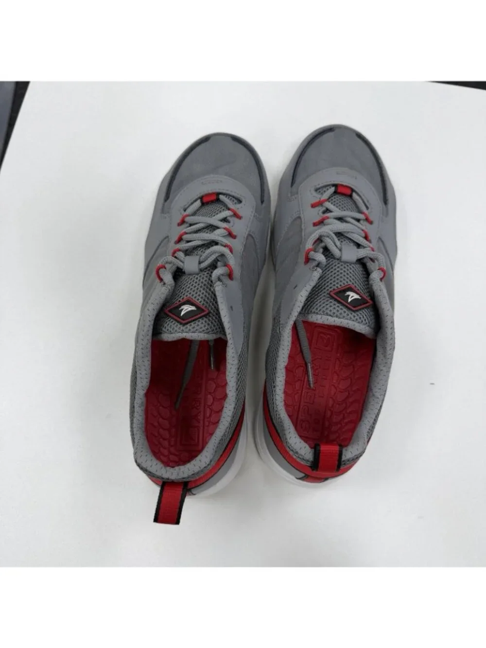 Sperry Harbormaster 2.0 Lace-Up Mesh Sneakers size 10 Men's Gray Red STS24074